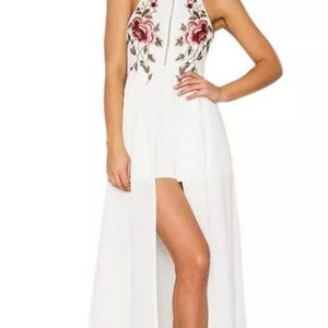 white rose maxi romper